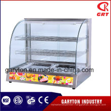 Commercial Electric Curved Food Warmer (GRT-2P-S) Display Showcase with Trays